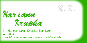 mariann krupka business card